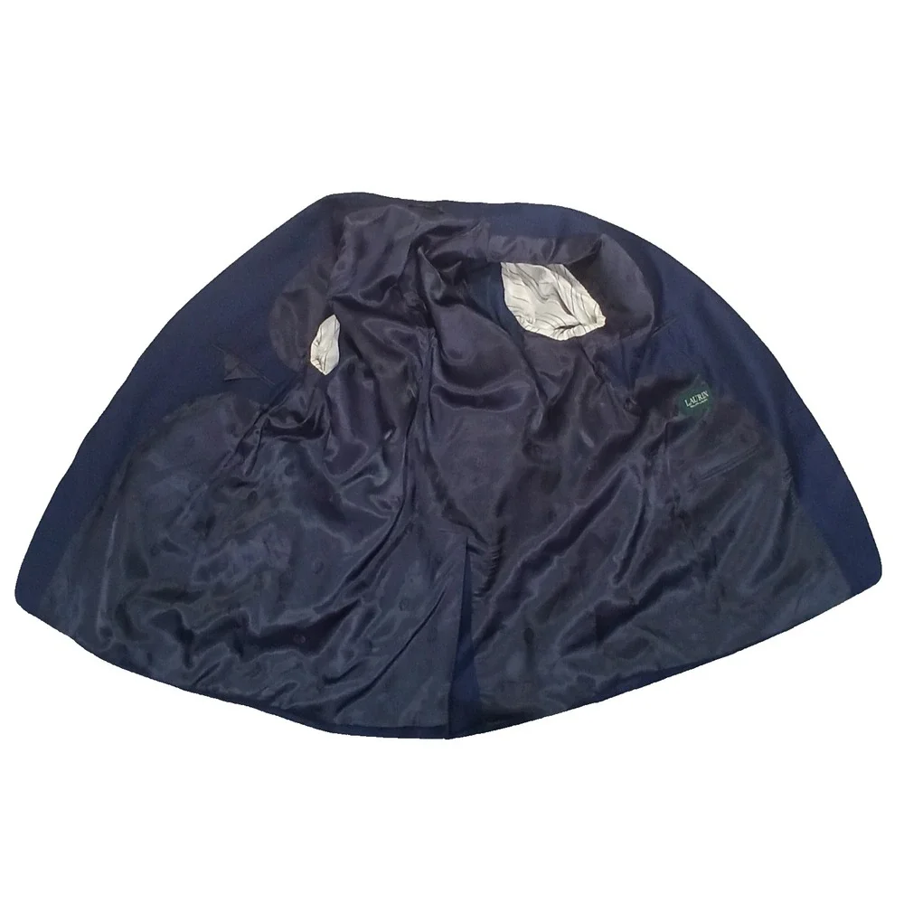 Lauren Ralph Lauren 100% Wool Blazer Sport Coat Men 44R‎ Navy 2 Button Jacket
